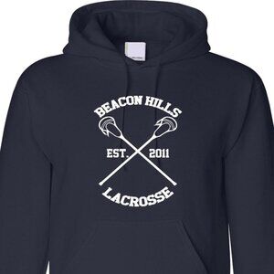 New Beacon Hills Lacrosse Navy Hoodie Fleece Sweatshirt